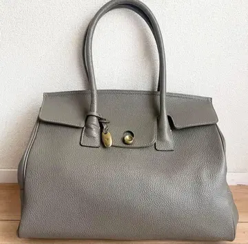 그레이 가죽 토트백