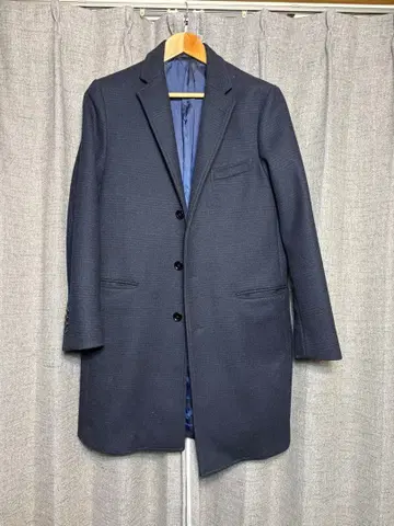 유나이티드 애로우즈 체스터 코트 네이비 체크