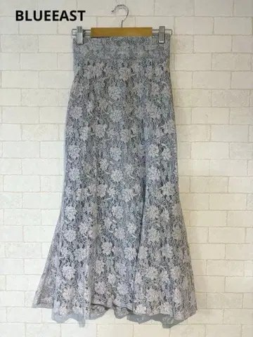 BLUEEAST 레이스 플라워 패턴 롱 머메이드 스커트 새상품급!