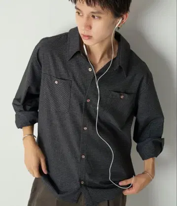 Adoon plain 롱 슬리브 체크 셔츠 [ 2025AW ]