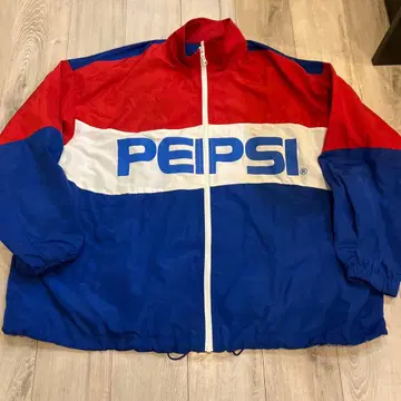 펩시 나일론 와이드 자켓 빨간색 파랑 화이트 XL