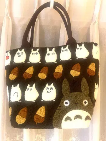 이웃집 토토로 호코모코 자수 시리즈 토트백 브라운