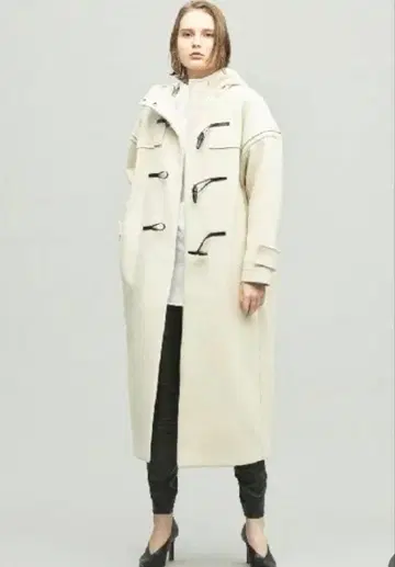 새상품 uncrave 앙크레이브 화이트 더플 코트 롱