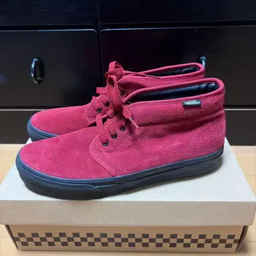 VANS 레드 하이컷 스니커즈