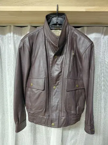 브라운 가죽 숏 자켓