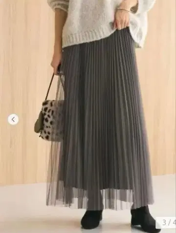 UNITED ARROWS 그린 레이블 플리츠 스커트 다크 그레이