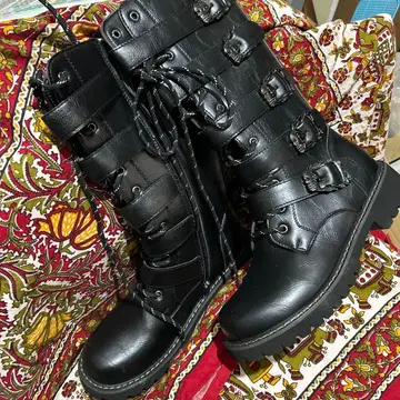 블랙 엔지니어 부츠 백 지퍼 포함 사이즈 40 미사용 새상품 보관품