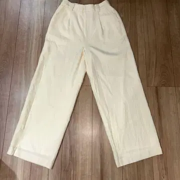 그린 라벨 릴랙싱 와이드 팬츠 크림색 36