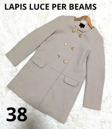 라피스루체퍼 빔즈 38 M 노카라 코트 울 코트 베이지