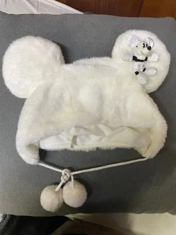 미키 팬캡 화이트