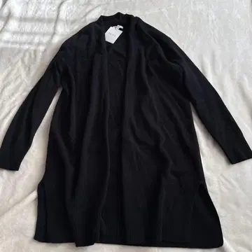 미사용 새상품 PLST 플라스테 캐시미어 혼방 롱 가디건 블랙