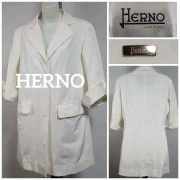 HERNO 헬노 로고 플레이트 화이트 테일러드 자켓