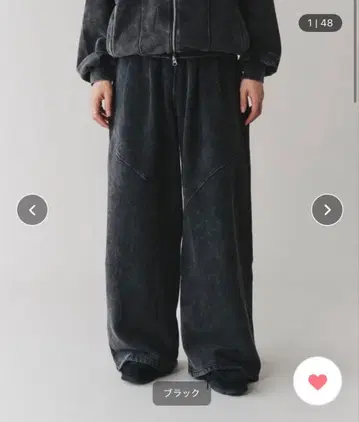 Adoon plain 2턱 절개 와이드 팬츠