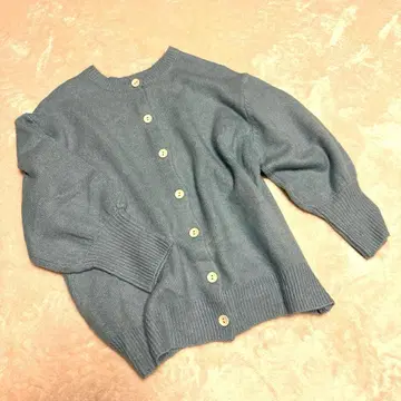 discoat 스카이블루 버튼 니트 가디건 새상품급