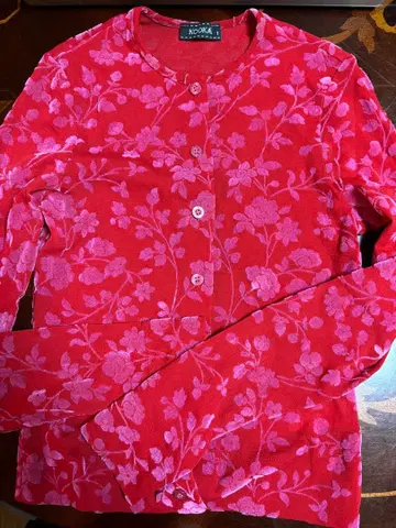 KOOKAI 쿠카이 꽃무늬 긴팔 셔츠 사이즈 1 레드 프랑스제