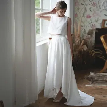 세퍼레이트 피쉬테일 드레스 레이스 결혼식 사진 웨딩