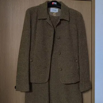 브라운 트위드 셋업 원피스