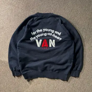 90s 80s VAN JAC 크루넥 맨투맨 트레이닝복 블랙