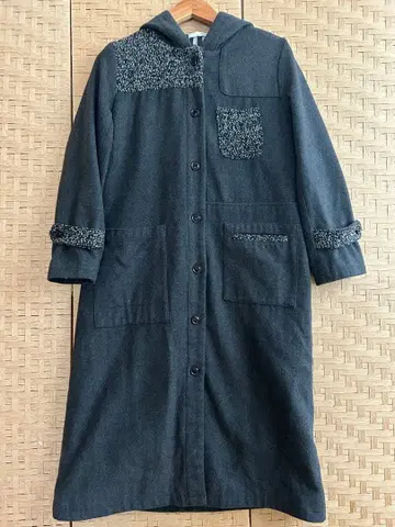 sandy 샌디 후드 롱 코트 그레이 프리 사이즈