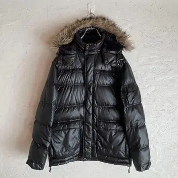 구제 00's Y2K [UNIQLO] 퍼 달린 샤이니 프리미엄 다운 자켓