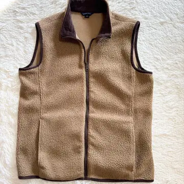 랜즈엔드 플리스 베스트 지퍼 라이트 브라운 L