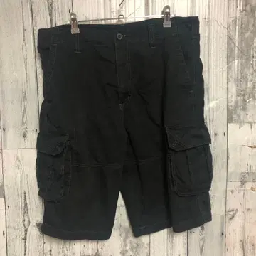 Airwalk 에어워크 블랙 카고 숏 배기 팬츠 W34