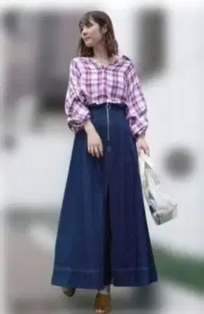 MERCURYDUO 데님 플리츠 롱 스커트 M