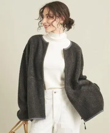 파이핑 보아 블루종 아우터 유나이티드 애로우즈 사이즈 S