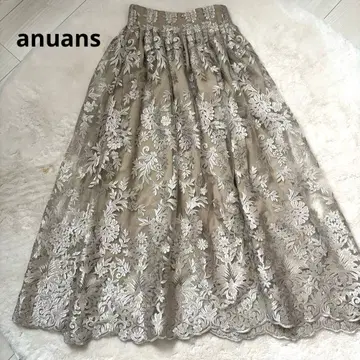 아뉴앙스 자수 레이스 하이웨스트 턱 스커트 M