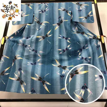 MK-1513 유카타 잠자리 세로 줄무늬 마스하나이로