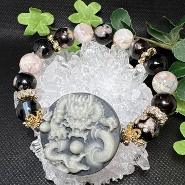 태극석 용신 야벚꽃 마노 팔찌