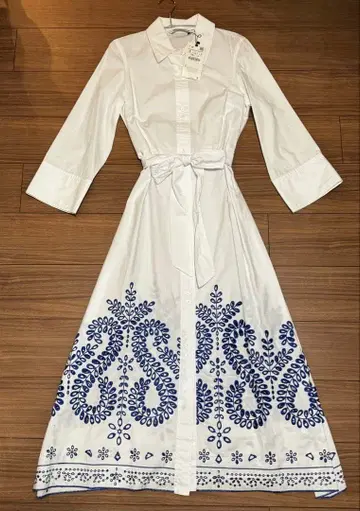 [ 미사용 새상품 ] ZARA 자수 셔츠 원피스 S