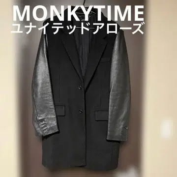 [ 마츠모토 준님 착용 ] monkey time 블랙 체스터 코트