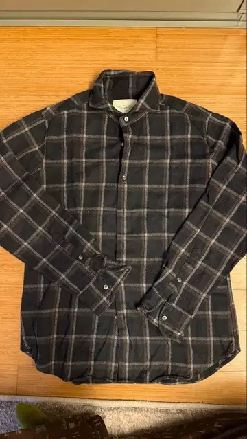 EDIFICE Belesto 블랙 계열 체크 플란넬 셔츠