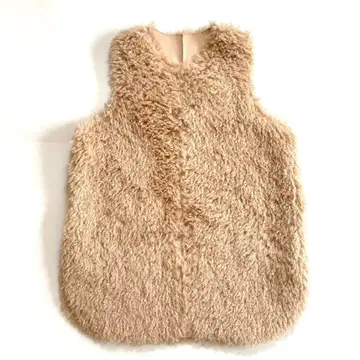 새상품급 DouDou 컬리 리버서블 퍼 베스트 베이지