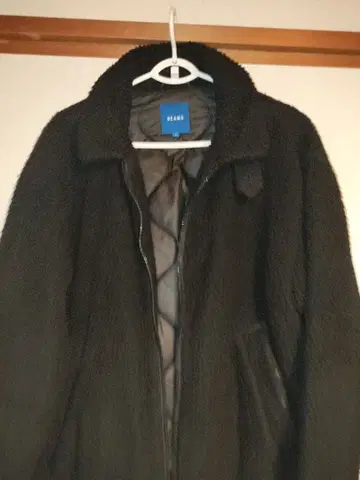 BEAMS 블랙 보아 자켓