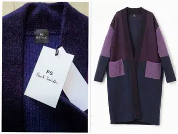 PS 폴스미스 컬러 블록 롱 니트 가디건 캐시미어 혼방