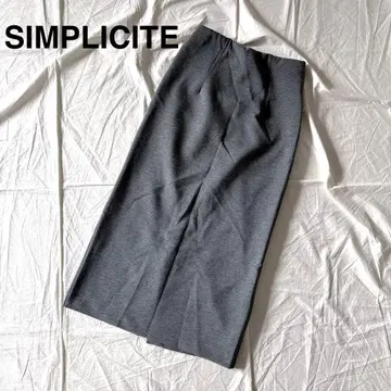 SIMPLICITE 심플리시떼 롱 스커트 분또 소재 허리밴딩