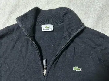 라코스테 블랙 하프 지퍼 니트