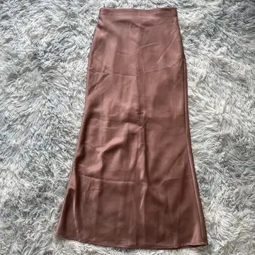 머큐리 듀오 새틴 내로우 스커트 브라운 S 새상품급