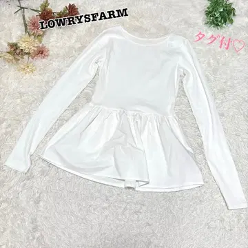 s.1640 [로리즈팜] 긴팔 리브 니트 페플럼 도킹 화이트