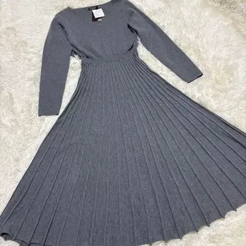 택 포함 새상품 티어 클라세 그레이 니트 롱 원피스 긴팔 플리츠