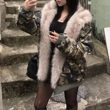 카모플라쥬 퍼 다운 자켓