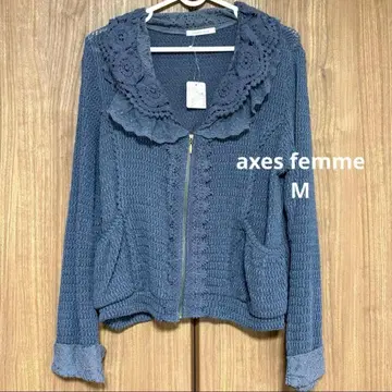 [ 택 포함 새상품 ] axes femme 레이스 지퍼 가디건 M 사이즈