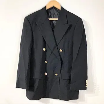 새상품급 vintage 울100% 더블 자켓 골드 버튼 블랙 L