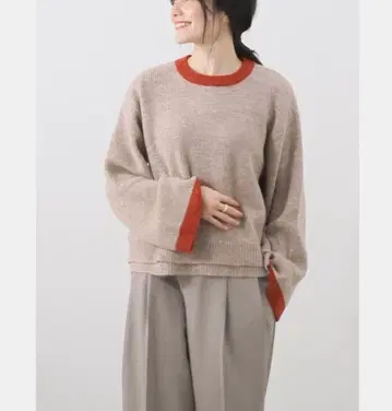 저널 스탠다드 쿨넥 풀오버 니트 바이컬러