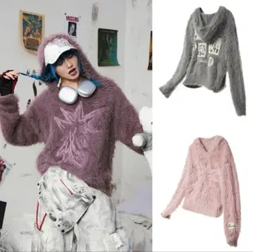 EMOBROTHER 인조 모피 후드티 y2k