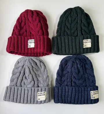 ZIP Select 케이블 니트 캡 4색 4개 세트 중고품 남녀 공용