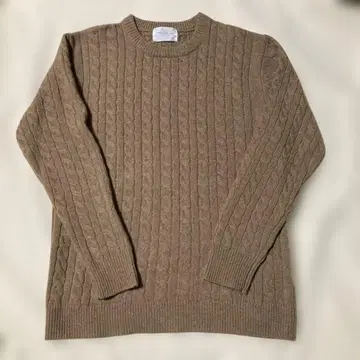 URBAN RESEARCH 케이블 짜임 크루넥 니트 40 카멜 미사용