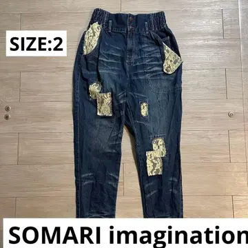 [ 소말리아 이매지네이션 ] 디자인 데님 팬츠 레이스 사이즈 2